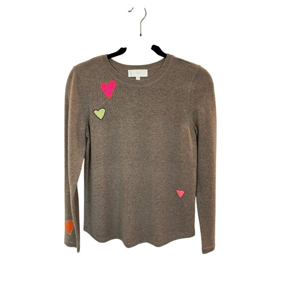LXT Lisa & Todd Sweater Cashmere Heart Pattern Crew Neck Sweater Womens XS - Picture 3 of 15